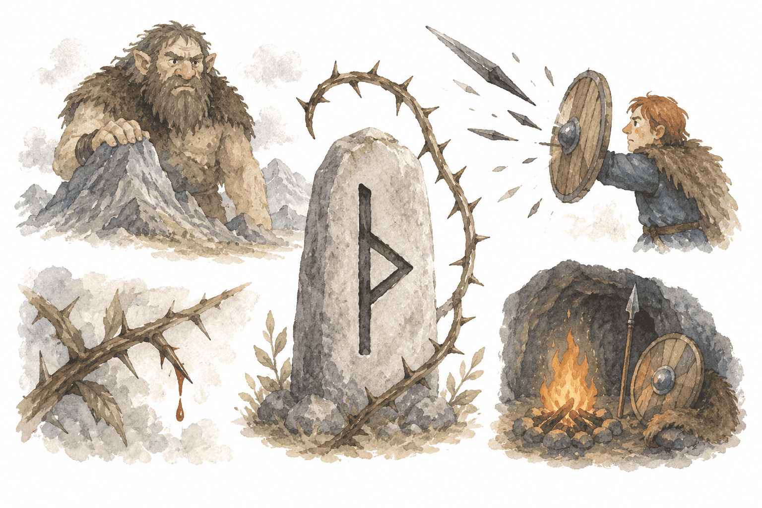 Ý Nghĩa Rune Thurisaz (ᚦ): Sức Mạnh Khai Phá, Gai Nhọn Và Búa Thần Thor