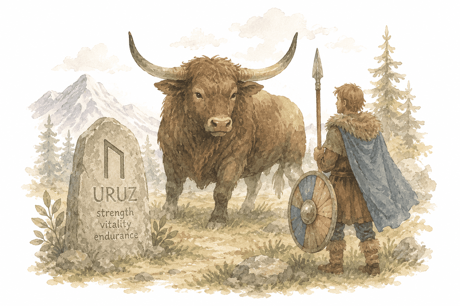 Ý nghĩa Rune Uruz (ᚢ): Sức Mạnh Hoang Dã, Bản Lĩnh Nguyên Thủy và Sự Chuyển Hóa